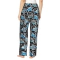thumbnail image 3 of Uemuo Blue Excavator Pattern Women's Wide Leg Palazzo Lounge Pants with Pockets Light Weight Loose Comfy Casual Pajama Pants-, 3 of 9