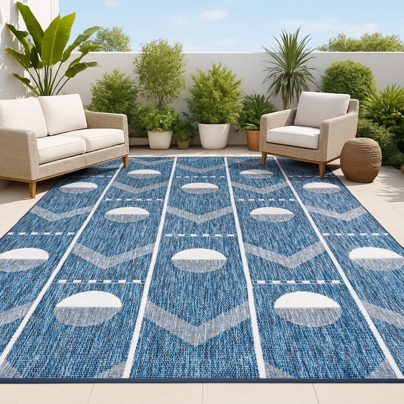JONATHAN Y TUSCAN SUN 3 x 5 Area Rug, Soren Geometric - Navy/Cream, TSN304C-3