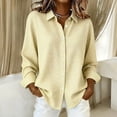 thumbnail image 3 of DORKASM Linen Shirts for Women Long Sleeve Plaid Fashion Tops V Neck Button Down Lightweight 2026 Soft Shirts Fall Trendy Gingham Blouse Yellow XL, 3 of 5
