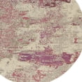 thumbnail image 5 of 5' X 5' Ivory And Pink Round Abstract Power Loom Non Skid Area Rug, 5 of 6
