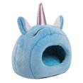 thumbnail image 3 of Unicorn Shape Hamster Hideout Plush Warm House Bed for Chinchillas Mice Rabbit, 3 of 8