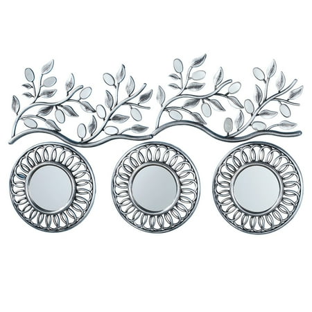 Circular Mirrors For Sale Collections Etc Mirror Wall Set with 3 Circular Mirrors and 2 Mirrored Branches to Arrange in Any Room in Home ()