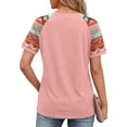 thumbnail image 5 of Fantaslook Color Block T Shirts for Women Crewneck Short Sleeve Tops Summer Blouses Fashion Clothes, 5 of 8