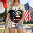 thumbnail image 7 of mgoYE Clothing for Women 250th Anniversary USA Shirt Women T-Shirt 250 Years America Anniversary Shirt Womens 250th Independence Day Freedom Shirt USA Flag Star and Stripes Tee|Beige M, 7 of 7