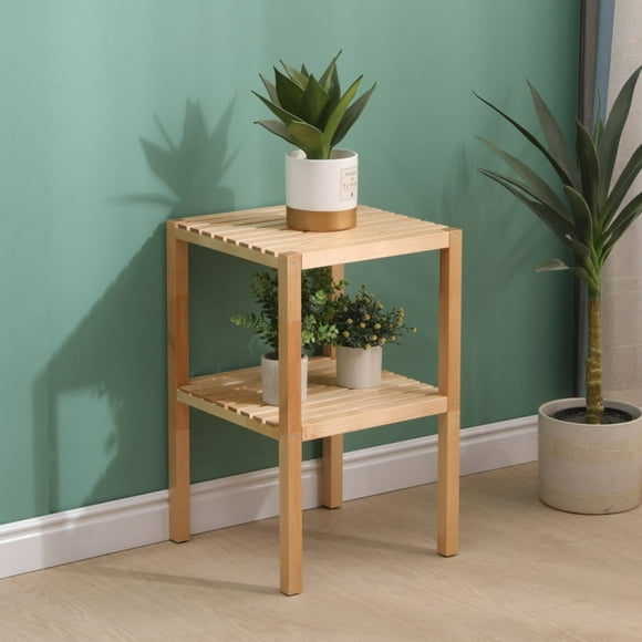 2-Tier Birch Bathroom Shelf, Narrow Shelving Unit, Multifunctional Storage Rack, Corner Rack, for Kitchen, Living Room, Bedroom, Entryway, Bathroom