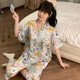 thumbnail image 2 of Camisones con estampado de dibujos animados para mujer, vestido de noche de seda satinada de manga corta, pijama de verano, novedad de 2024, 2 of 5