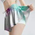 thumbnail image 3 of Gibobby Pantalones cortos de yoga Pantalones cortos para correr 2 en 1 para mujer(Blanco,CH), 3 of 5