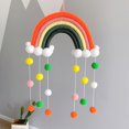 thumbnail image 2 of Children Room Handmade Woven Cotton Rope Rainbow Hanging Decoration Wall Hanging Decor With Felt Ball, 2 of 6