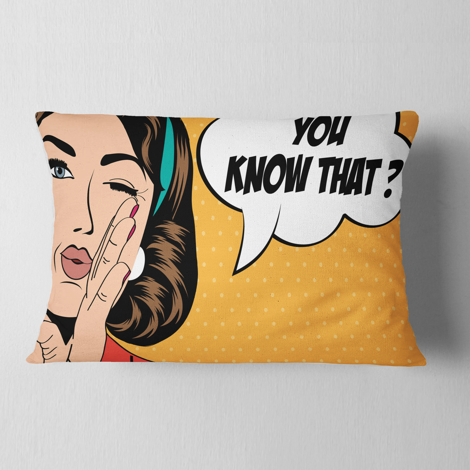 Designart Retro Woman in Comic Style - Abstract Portrait Throw Pillow - 12x20