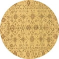 thumbnail image 1 of Ahgly Company Indoor Round Abstract Brown Modern Area Rugs, 3' Round, 1 of 4