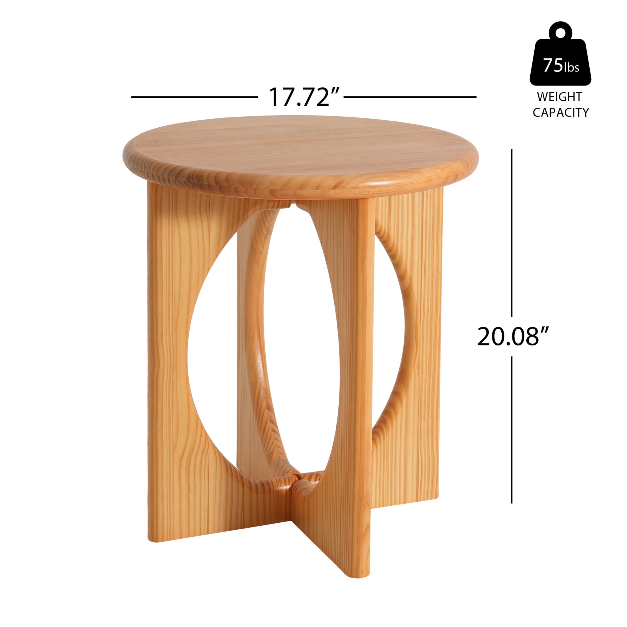 Christopher Knight Home Round End Table, Solid Wood Geometric Cross-Leg Accent Side Table, Natural