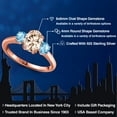 thumbnail image 2 of Gem Stone King 1.71 Ct Oval Peach Morganite Swiss Blue Topaz 18K Rose Gold Plated Silver Ring, 2 of 6