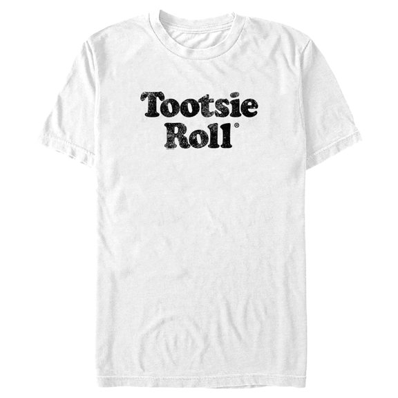 Men's Tootsie Roll Vintage Text Logo  Graphic Tee White 2X Large