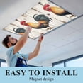 thumbnail image 5 of 3 Pack Retro Rooster Fluorescent Light Covers for Ceiling Lights Colorful Chicken Vintage Broad Watercolor Magnetic Ceiling Light Covers Overhead Light Filters for Office Classroom Home, 5 of 9