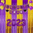 thumbnail image 2 of Vibrant Purple & Gold Foil Fringe Curtains for Graduation, Baby Shower, Eid Party Decorations - 3 Pack Photo Backdrop Streamers & Celebration Supplies, 2 of 7