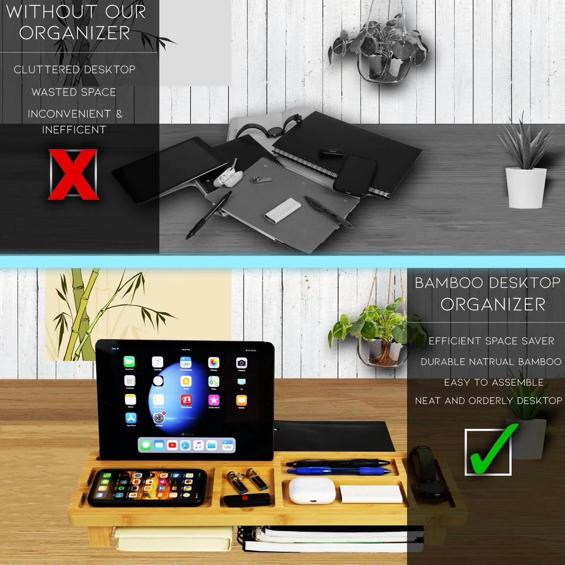 Bamboo Desktop Organizer – Sleek & Functional Desk Tray For Office Essentials