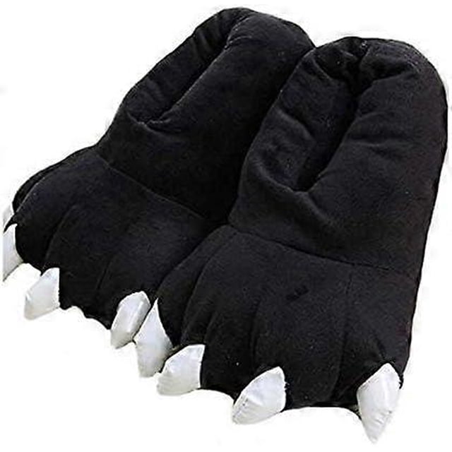 Unisex Plush Animal Paw Slippers, Fuzzy Warm House Shoes, Dinosaur Claw Slippers, Cozy Furry Slippers for Men Women & Children