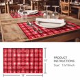thumbnail image 3 of Placemats Set of 4, Red Plaid Woven Placemat, Linen Place Mats for Kitchen/Dining Tables, Modern Art Checkered Farmhouse Washable Table Mats for Party, 3 of 8