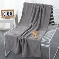 Yhmxh Oversized Bath Towels Large 35*67 Inches Bath Sheets for Adults Super Soft Quick Dry Highly Absobent Microfiber Shower Towels Microfiber Coral Velvet Highly Absorbent Towels (Dark Grey)