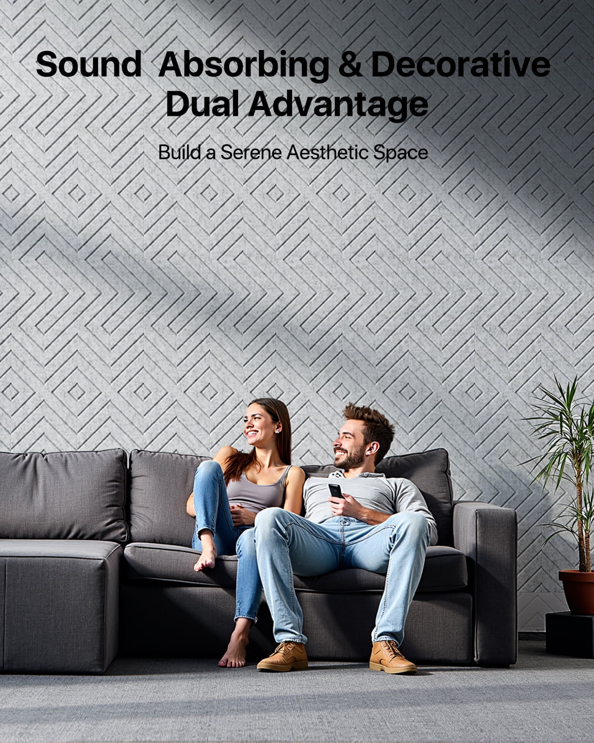 Soundsbay Soundproofing Panels, Self-Adhesive Acoustic Panels 12"x12"x0.4", 12 Pack White Sound Proof Panels for Walls, Door, Ceiling, Home Office