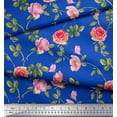 thumbnail image 3 of Soimoi Velvet Fabric Leaves,Rose & Peony Floral Printed Craft Fabric by The Yard 58 Inch Wide, 3 of 3