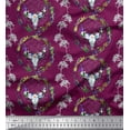thumbnail image 1 of Soimoi Poly Georgette Fabric Floral,Wreath & Skull Animal Printed Craft Fabric by The Yard 42 Inch Wide, 1 of 1