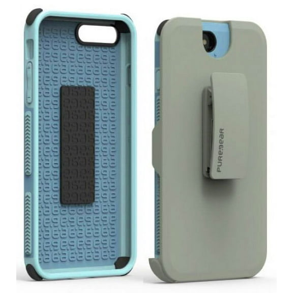 PureGear [Light Blue] Dualtek Extreme Rugged Case Cover   Belt Clip Holster with Stand for Apple iPhone 7 Plus, iPhone 8 Plus