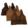 Rhonda Shear Sz L One Size 3-Pack Seamless Ahh Bra Removable Pads Brown 720772