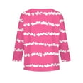 thumbnail image 4 of Drmagiyhm Long Sleeve Shirts for Girls Size 10-12 Casual Crewneck Striped print Shirt Stretchy Basic Fall Tshirt Girls Comfy Tops 9-10 Years Hot Pink, 4 of 5