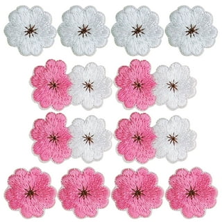 Flower Iron on Patches Pink Floral Iron on Transfer Stcikers for Clothing  Spring Summer Vivid Flower Patches Sew on Decal for Jacket Clothing