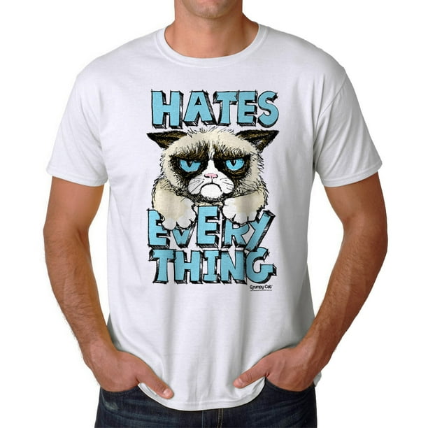 Grumpy Cat - Grumpy Cat Hates Everything Men's White T-shirt NEW Sizes S-2XL - Walmart.com