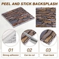 thumbnail image 4 of Uxcell 20 piezas de azulejos de backsplash autoadhesivos 11.8"x11.8" de PVC, azulejos de mármol con textura de piedra engrosada, pegatinas impermeables para cocina, baño y dormitorio, marrón/gris, 4 of 7