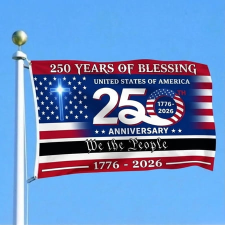250 Years Freedom USA Flag 1776 2026, American Eagle Patriotic Flag, Betsy Ross Stars Flag, Outdoor July 4 Decor 12x18 POLE NOT INCLUDED Garden Flag