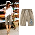 thumbnail image 2 of Top and Shorts Sets for Women, Womens Elastic Waist Printing Drawstring Shorts, 2 of 3