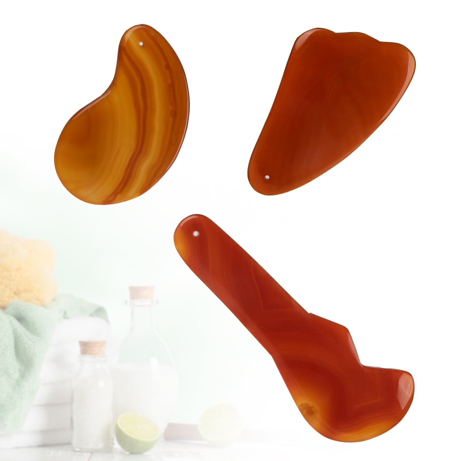 Gua Sha Facial Tool, Natural Jade Stone Guasha Board for SPA