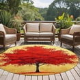 thumbnail image 5 of Red Tree Round Area&nbsp;Rug 7ft Landscape Autumn Non-Slip&nbsp;Washable Circle Rugs Soft Felt Indoor Floor Mat for Bedroom Kitchen Living Room Bathroom, 5 of 9