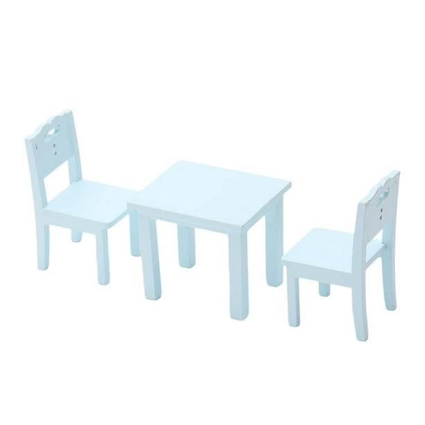 Silla miniatura de muñeca casa silla miniatura de para 1/12 casa de decoración regalos ños Mesa Silla Azul CUTICAT miniaturas de casa de muñecas