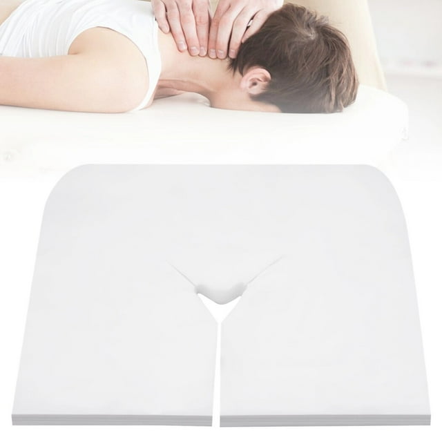 Massage Face Cradle Covers, 100PCS Disposable Non-Sticking Flat Face Rest Cover Cloths for Massage Table, Soft Non-Woven Cloth Massage Face Covers for Massage Table & Massage Bench Headrests