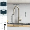 thumbnail image 2 of Kitchen Faucet with Pull Down Sprayer, Brushed Nickel High Arc Modern Classic Sink Faucet Stainless Steel with Deck Plate Fit for 1 or 3 Hole for Pot Filler Bar Farmhouse Laundry Rv, 2 of 13