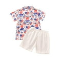 thumbnail image 3 of Pimfylm Toddler Baby Boy Summer Outfit,Girls Pants And Jacket Boys Summer Casual And Comfortable Short Sleeved Shorts Twopiece Set, 3 of 7