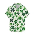 thumbnail image 4 of Ceisia Men's St. Patrick's Day Distressed Shamrock Print Stretch Short Sleeve Shirt White XXL Gifts, 4 of 5
