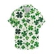 thumbnail image 2 of Ceisia Men's St. Patrick's Day Distressed Shamrock Print Stretch Short Sleeve Shirt White XXXL Gifts, 2 of 5
