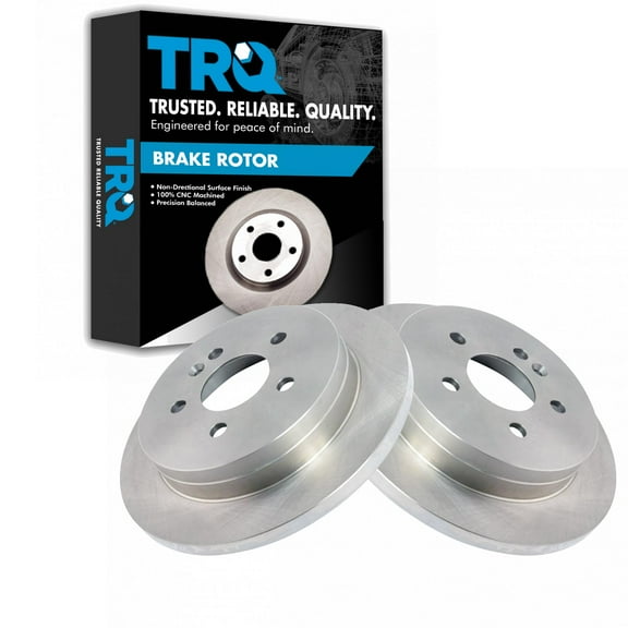 TRQ Rear Brake Rotors Set Solid Fits Select 1998-2003 Mercedes-Benz ML320 2003-2005 ML350 1999 ML430
