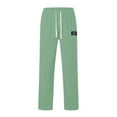 thumbnail image 2 of KHONTS Men's Corduroy Casual Pants Fashion Loose Fit Wide Leg Pants Straight Sweatpants with Elastic Waist Drawstring Light Green M, 2 of 4