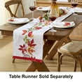 thumbnail image 5 of Newbridge Thanksgiving Autumnal Green and Red Flourishing Leaves Set of 4 Fabric Dining Napkins, 5 of 7