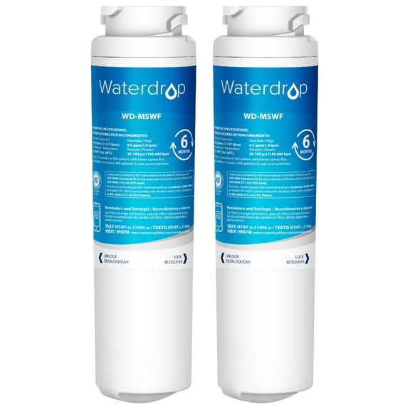 2 Pack Waterdrop MSWF Replacement for GE® MSWF 101820A Refrigerator Water Filter