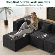 BEHOST 10-Piece Oversized Modular Sectional Sofa Set, 160 Mega U-Shaped Boneless Cloud Couch with Ottomans, Luxury Chenille Fabric Theater Seating, Extra Deep Seat for Living Room, Black