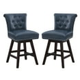 thumbnail image 4 of Dycanpo 26'' Swivel Bar Stools Set of 2, Upholstered Barstool with Footrest for Kitchen,Blue-Faux Leather, 4 of 12