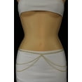 thumbnail image 5 of New Women Hip Waist Gold Wide Full Waves Thin Metal Chain Fashion Belt Bling S M, 5 of 6