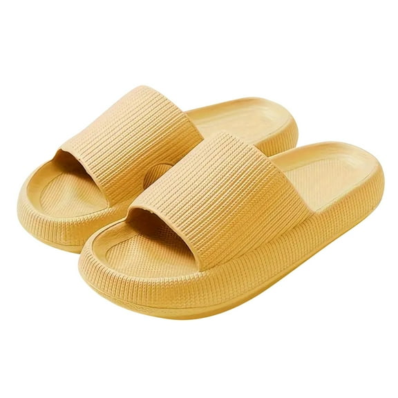 Leozcaa Pillow Slippers for Women and Men Non Slip Quick Drying Cushion Shower Slides Bathroom Sandals